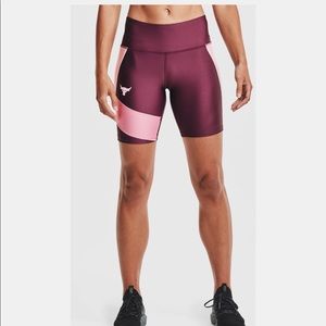 Under Armour Project Rock Pink Biker Shorts